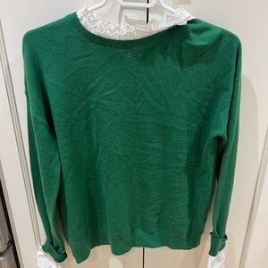 Boden Lydia woven frill Green knit sweater US2